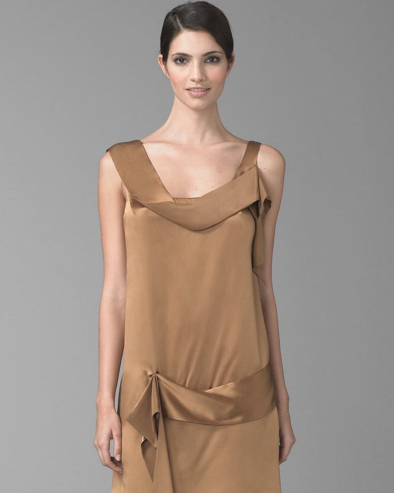 Satin Bronze Draped Cowl