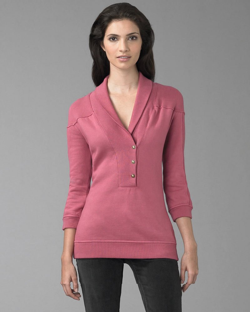Rosewood Relaxed Shawl Collar Pullover