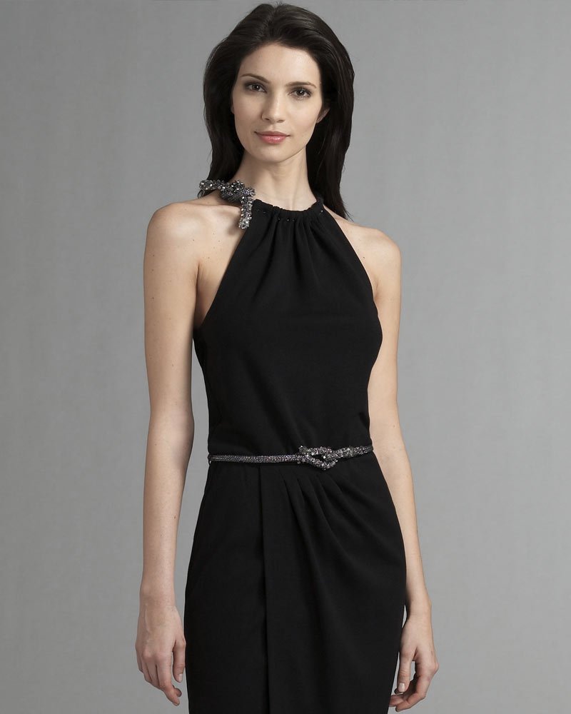 Embellished Halter Gown