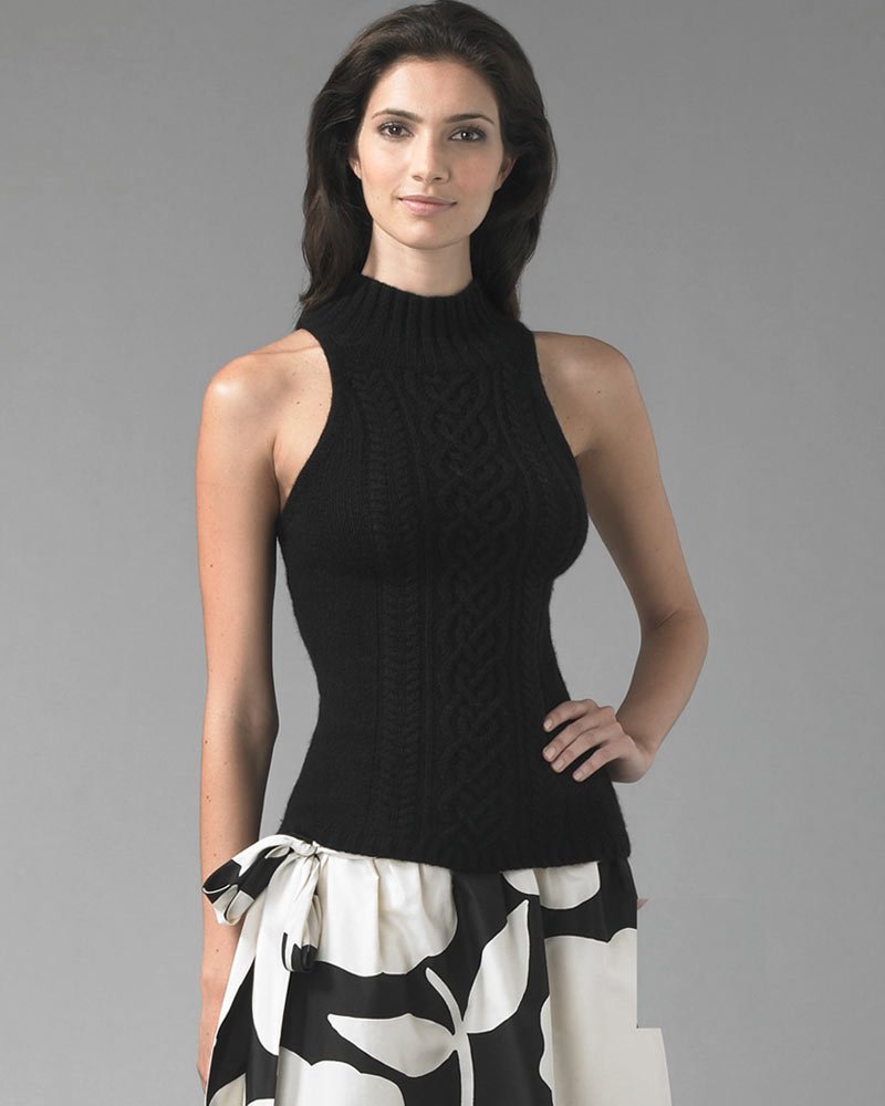 Sleek Knit High Neck Sleeveless Top