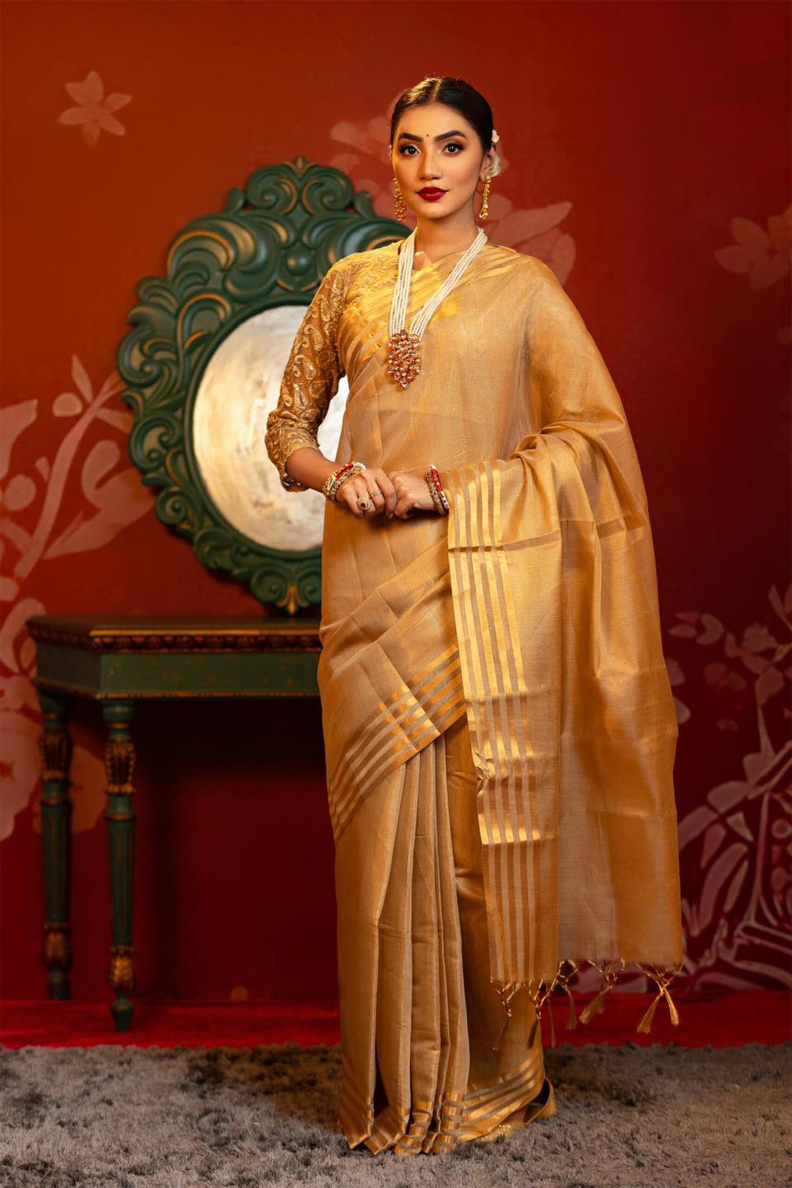 Golden Grace Silk Saree