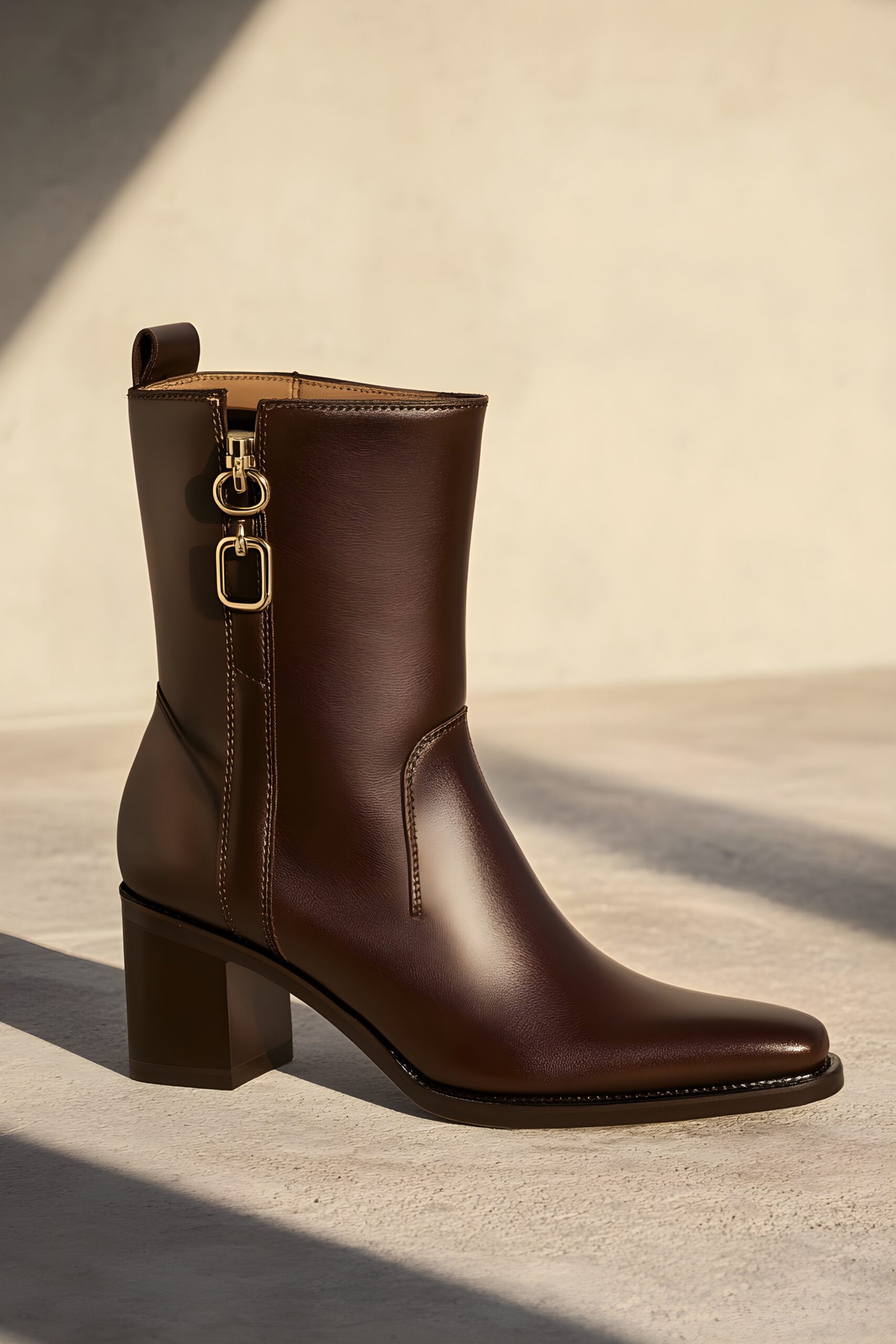 Caramel Path Buckle Boots