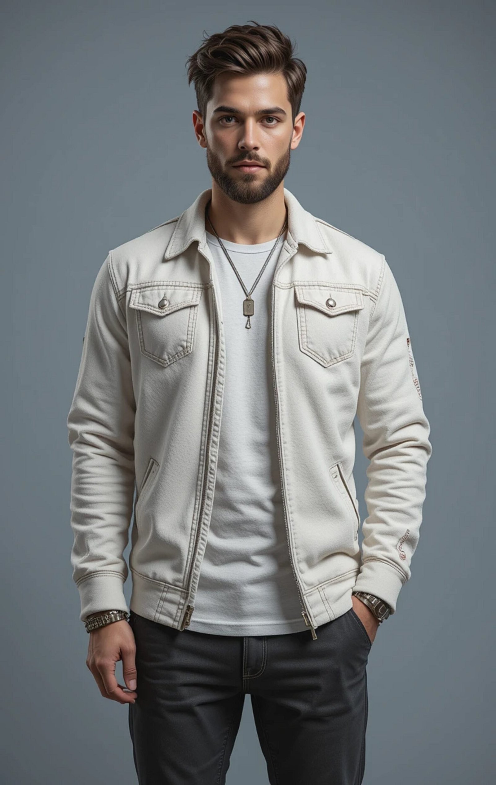 Classic Off-White Denim Jacket