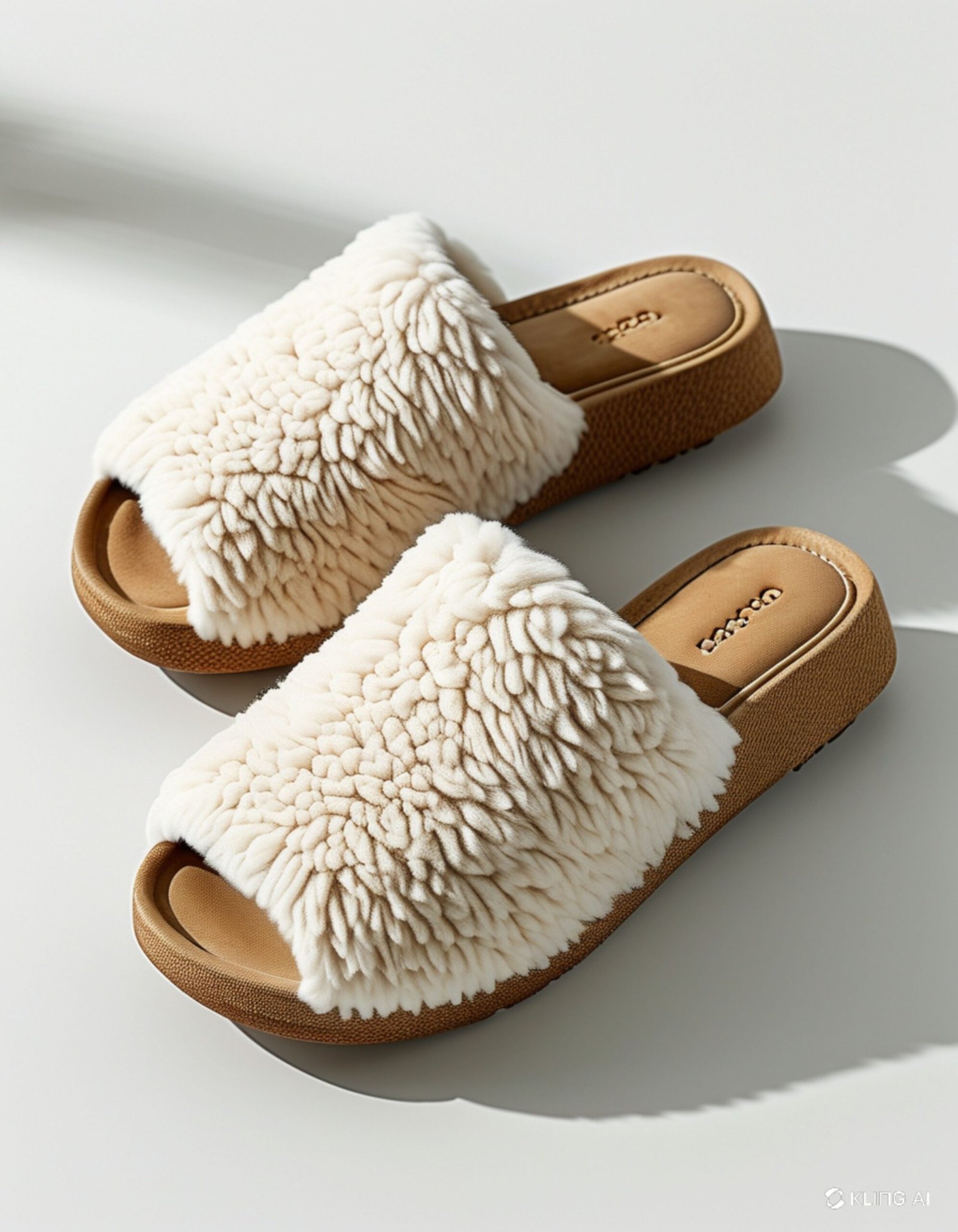 Cream Cozy Fluffy Platform Slippers