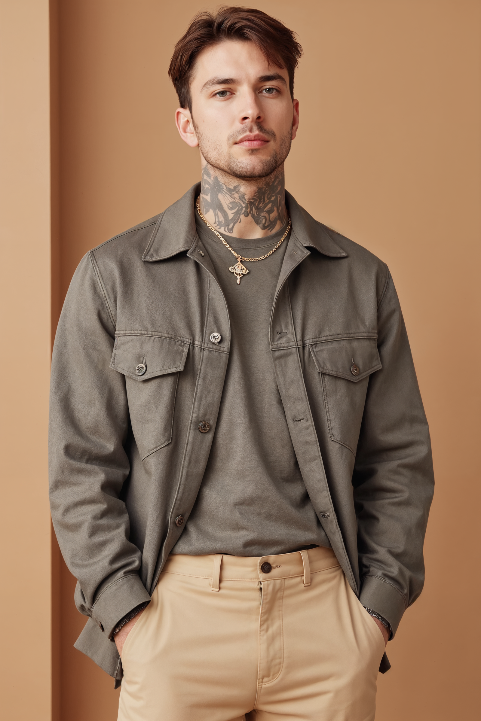 Urban Olive Overshirt Style
