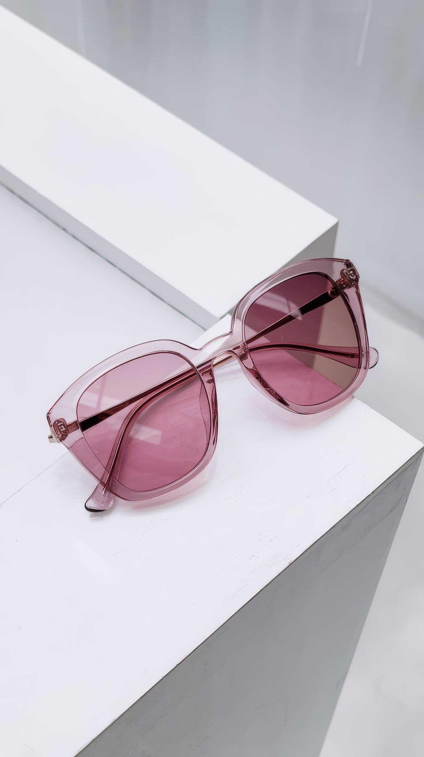 Crystal Pink Cat-Eye Sunglasses