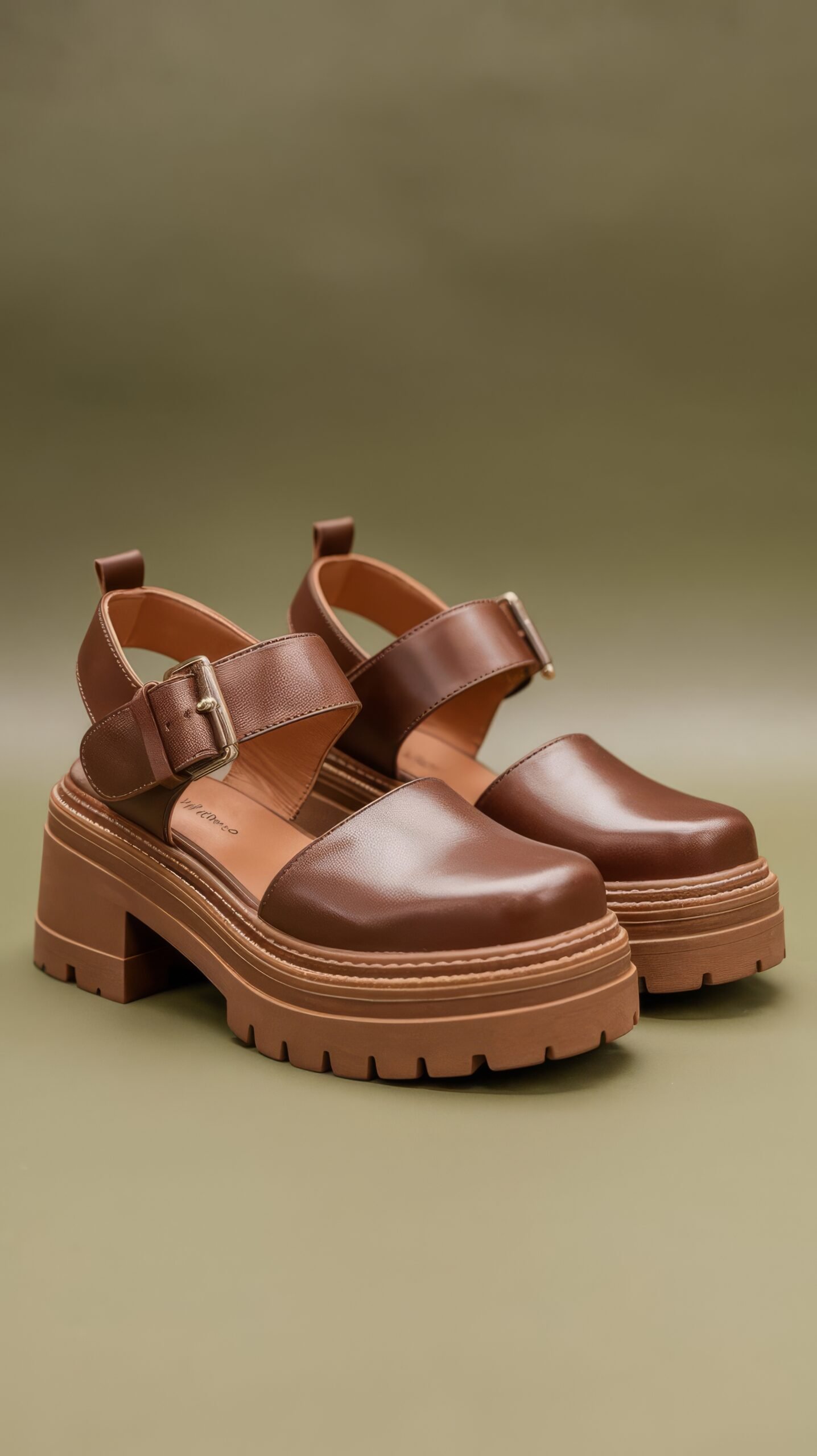 Chunky Buckle Platform Sandals