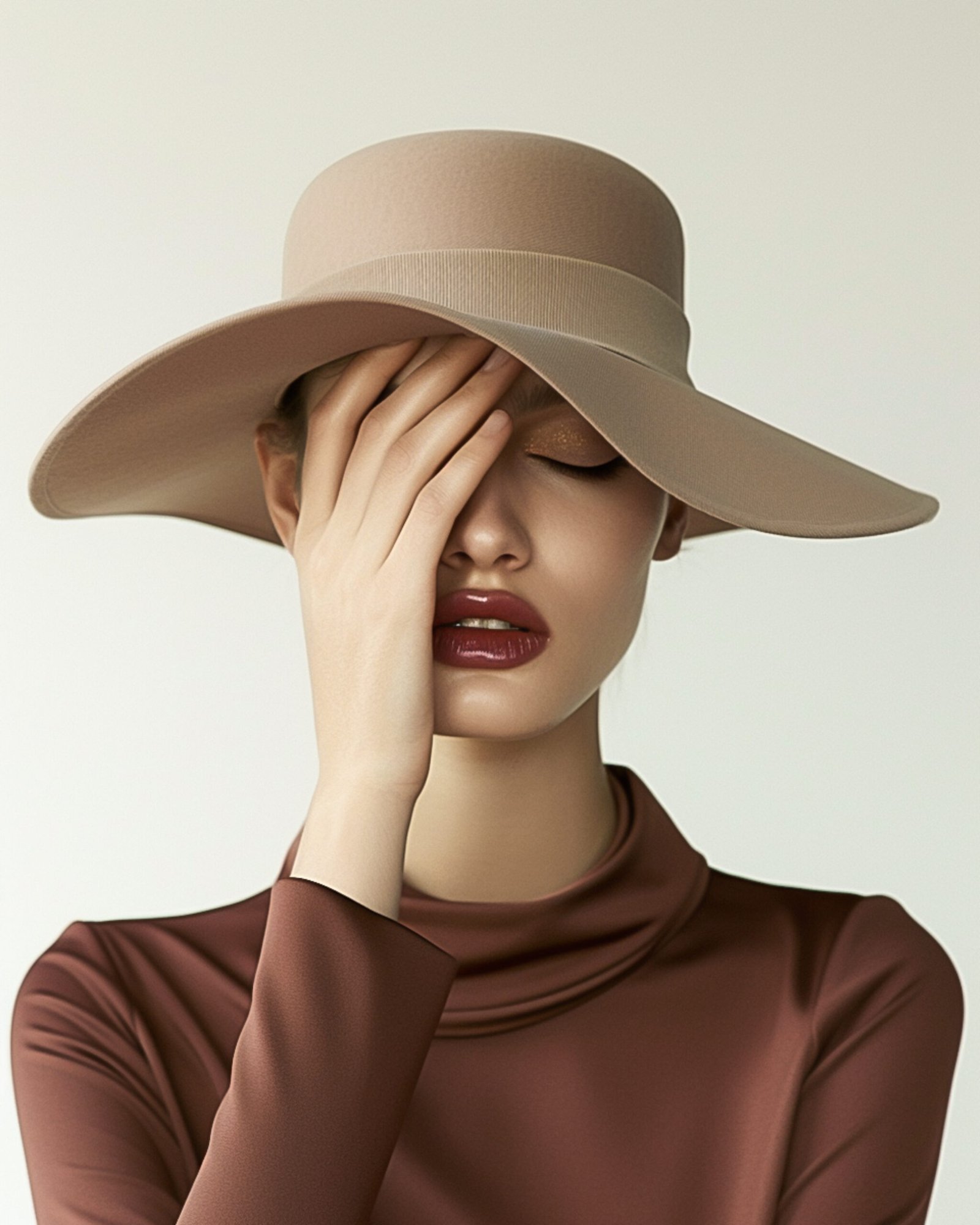 Beige Statement Floppy Hat